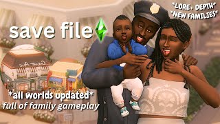 MUST HAVE SIMS 4 SAVE FILE FILLED WITH FAMILY GAMEPLAY, LORE, DRAMA, NEW BUILDS | SAVE FILE REVIEW