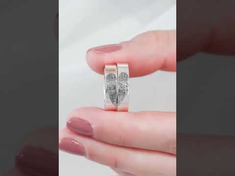 Thumb impression customized band ring in 925 sterling silver