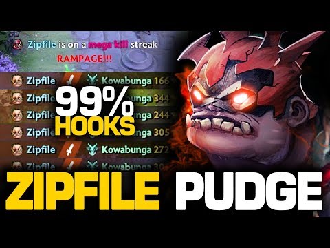 EPIC Zipfile Pudge 99% HOOKS DELETED Leshrac Mid - Easy 17 Kills + RAMPAGE | Pudge Official