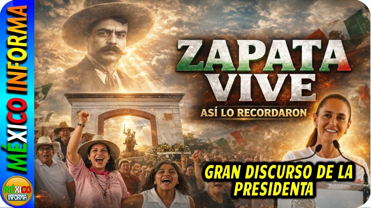 ASÍ RECORDARON A EMILIANO ZAPATA. LE HICIERON GUARDIA DE HONOR. GRAN DISCURSO DE LA PRESIDENTA.