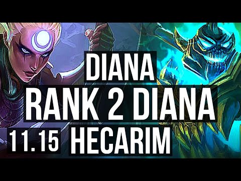 DIANA vs HECARIM (JUNGLE) | Rank 2 Diana, 69% winrate, 18/4/9, Legendary | BR Challenger | v11.15