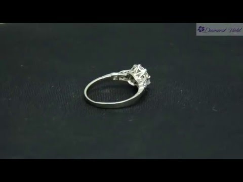 GIA 1 52CT Antique Vintage Old Diamond Engagement Wedding Ring Platinum