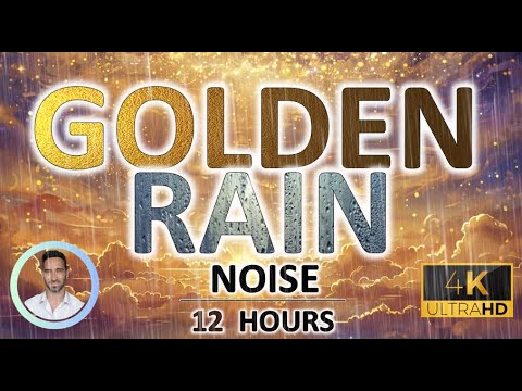 Golden Rain Noise | 12 Hours BLACK SCREEN | Study, Sleep, Tinnitus Relief & Focus