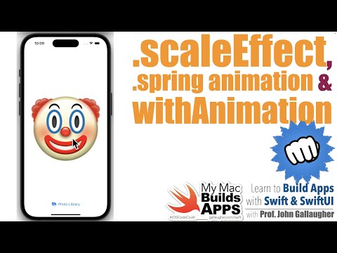 Ch. 3.2 using scaleEffect, spring, and withAnimation to animate Bip The Guy in SwiftUI