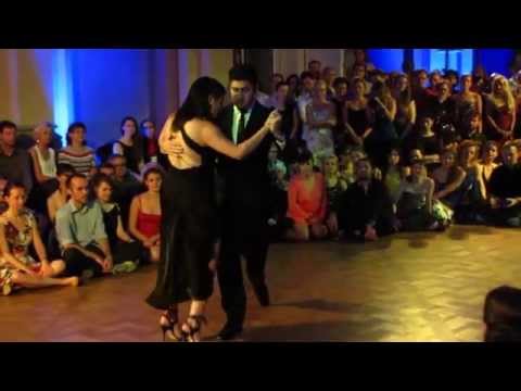  Maria Ines Bogado  and  Sebastian Jimenez  are  dancing  to  a  tango  at  Łódź Tango Salon Festival  in  2014