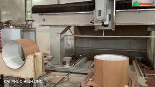 MÁY GIA CÔNG TRUNG TÂM CNC 3D 5 Axis Trục 2 Bàn thay dao tự động Woodmaster gia công trống tròn