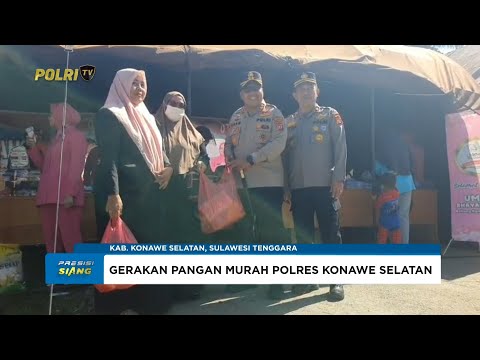 POLRES KONAWE SELATAN GELAR GERAKAN PANGAN MURAH SALURKAN 1,5 TON BERAS SPHP