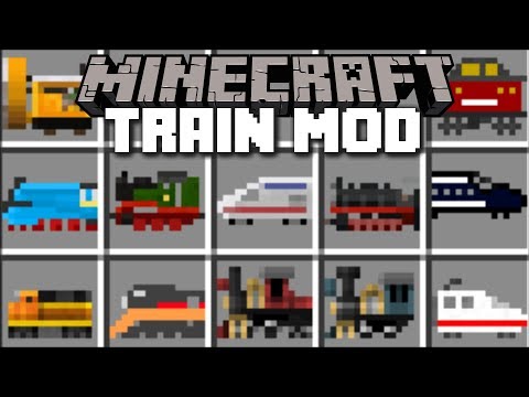 Minecraft TRAIN MOD / RIDE AND TRAVEL ON FAST SPEED TRAINS!! Minecraft