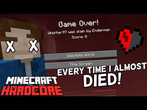 Every Time I Almost DIED in Hardcore Minecraft!