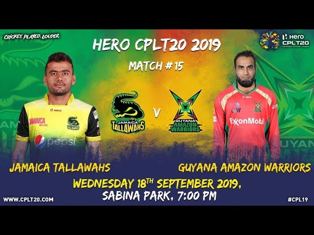 Guyana Amazon Warriors vs Jamaica Tallawahs When and