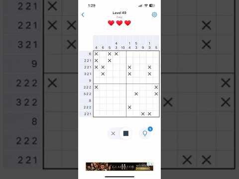 How to solve Nonogram, Easy level 49 | Leaning Tower