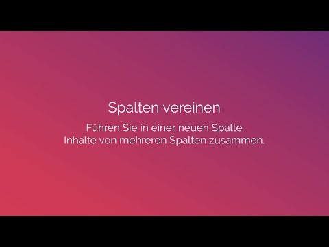 MAX: Spalten (vereinen, trennen und löschen)