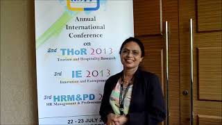 Ms. Anita Medhekar at THoR Conference 2013 by GSTF Singapore