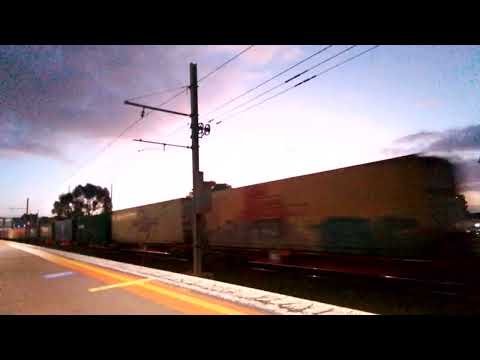 sct freight train at hopper's crossing station vic