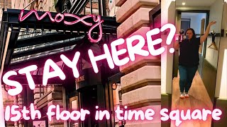 Room Tour At The Moxy In NYC Times Square | Marriot 1 Bedroom Suite Studio