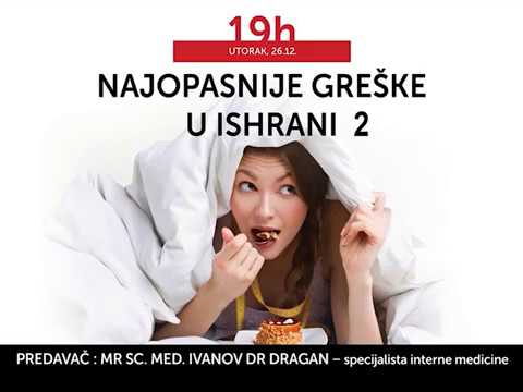 2. Najopasnije greške u ishrani 2 - mr sci. med. Ivanov dr Dragan
