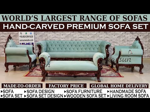 Elegant Chesterfield Sofa Set: 4-Seater Video