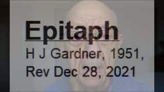 Epitaph, this poem was written during the Korean War. Poet was 19 years old.