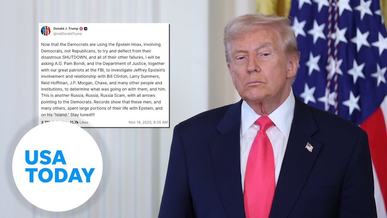 President Trump urges DOJ to investigate Democrats over Epstein ties