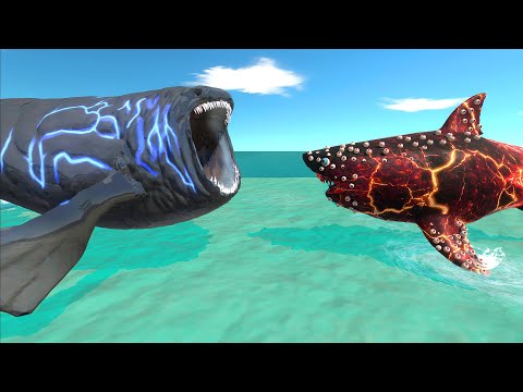 Aquatics Battle - Evolution Megalodon VS The Bloop - Animal Revolt Battle Simulator