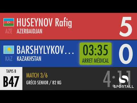 2-ci tur GR - 82 kg: Rafiq Hüseynov (AZE) - Miras Barşilikov (KAZ)