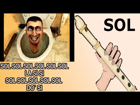Meme skibidi toilet , flauta dulce fácil, tutorial con animación, easy flute recorder