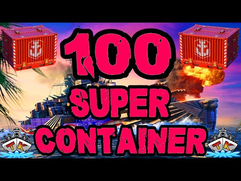 Wir öffnen 100 SUPERCONTAINER *ALLES RIGGED* 😱😱😱 "Container opening"⚓️ in World of Warships 🚢