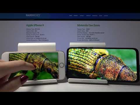 Display Comparison Between iPhone 8 & MOTOROLA One Zoom - Check Quality / Colors / Brightness