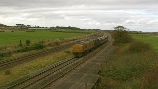 preview picture of video 'Talacre 24.10.2014 - 97302 working hard on RHTT passing disused station - Prestatyn'