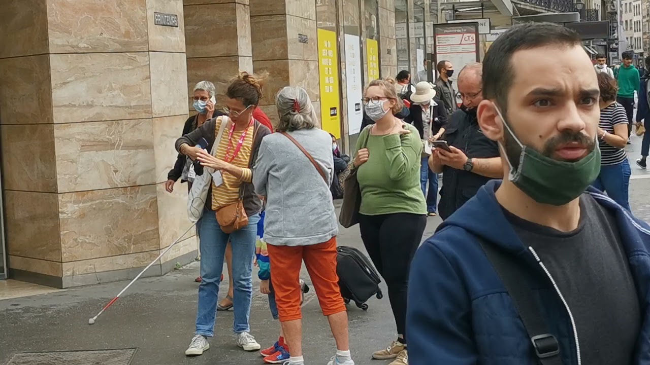 FR. Strasbourg : Place de l'Homme de Fer, carrefour de Tramway, Bas-Rhin, Alsace, France