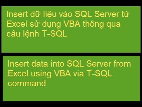 Insert data into SQL Server from Excel using VBA via T SQL