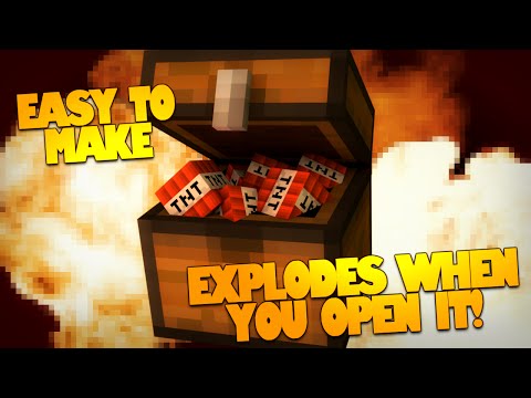 Logdotzip - Minecraft Redstone | TNT Chest Trap | Explodes When Opened! (Minecraft Redstone Trap)
