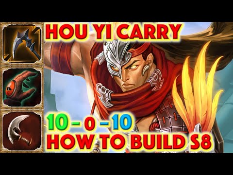 SMITE HOW TO BUILD HOU YI - Hou Yi Carry Build Season 8 Conquest + How To + Hou Yi Guide + Gameplay