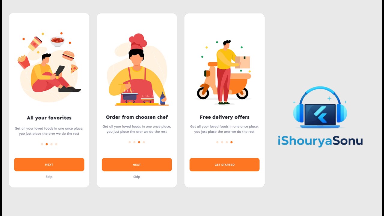 Flutter Food Delivery App - Onboarding UI Tutorial | Complete Guide #flutter