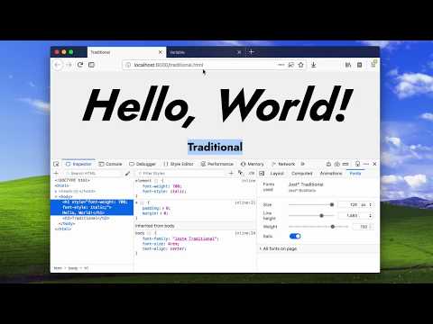 Firefox Nightly Font Editor - September 2018