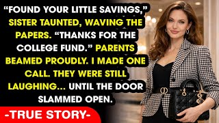 Sister Mocked "Found Your Little Savings" Waving The Papers. "Thanks For The College Fund...