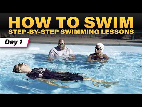 Day 1 - Warren & Katrice Learn Swimming | Adult Beginner Swimming Lessons With Jonny Rocket