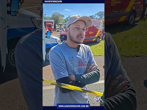 Colisão frontal entre carro e caminhão deixa quatro feridos na BR-277 em Santa Tereza do Oeste