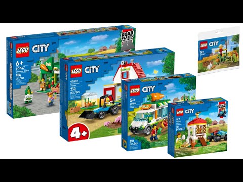 All LEGO City Farm Sets 2022 + Grocery Store Compilation/Collection Speed Build