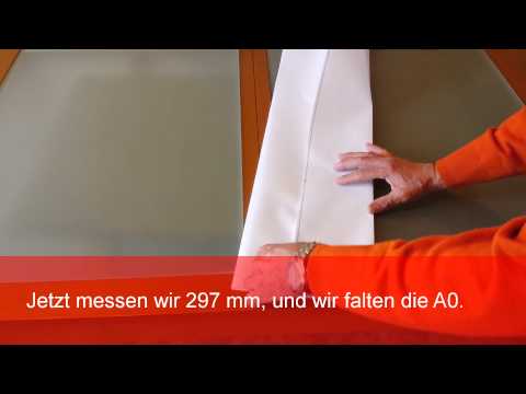 Falten von Plänen DIN A0 nach DIN A4