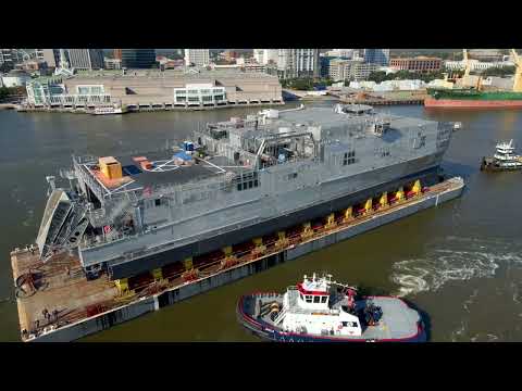 Austal USA - USNS Apalachicola (EPF 13) Launch video