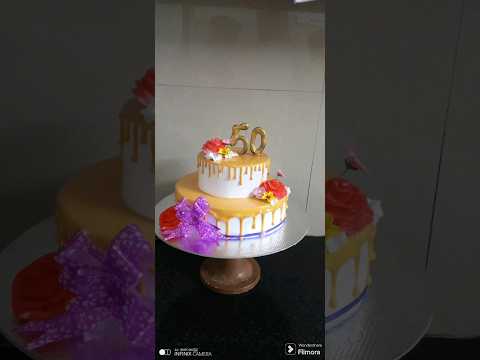 #50th Birthday #gold drip cake 🎂🍰🎂🎈😋