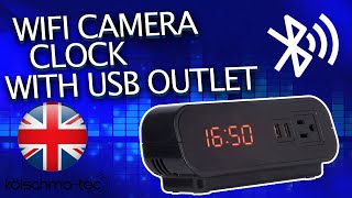 Hidden Camera Clock WIFI With USB Outlets