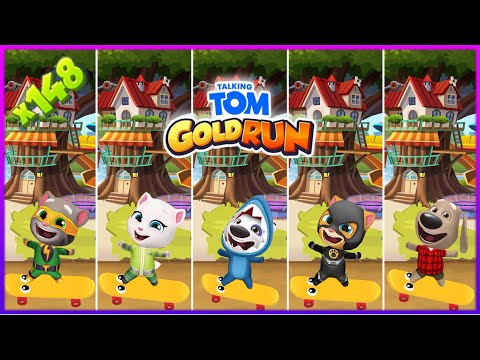TALKING TOM GOLD RUN - ALL OUTFIT GINGER'S HOME RUSH | LEVEL X148 | SKIING BY RUSH | GAMING STUDY