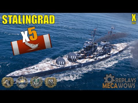 Cruiser Stalingrad 5 Kills & 136k Damage | World of Warships Gameplay
