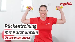 Hockergymnastik mit Hanteln oder Wasserflaschen | Rückentraining im Sitzen