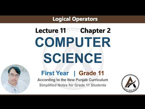 Lecture 11 Chapter 2 Logical Operators In Python Class 11 Computer Science Python Programming