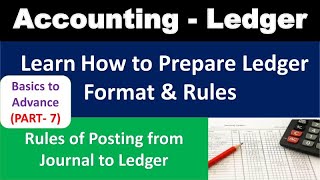 All about Ledger | Posting from Journal to Ledger | Format & Rules of Posting | Accounting