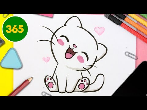 Comment dessiner un chat kawaii 🔥 apprendre à dessiner 🔥Comment dessiner Kawaii facile