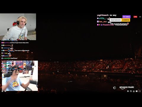 xQc reacts to ImDontai viewer signals him live in Audience at Kendrick Lamar Concert